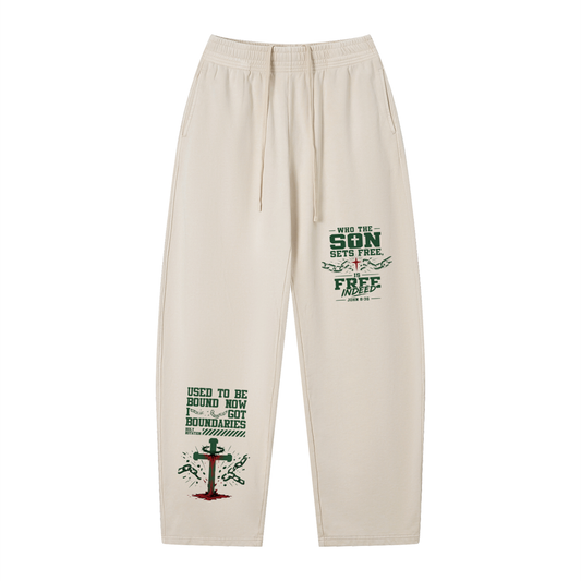 Boundaries Matching Unisex Vintage Wash Loose Sweatpants